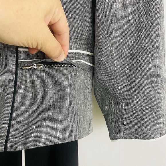 White House Black Market Sz 8 Piped Sheath Dress & Blazer Set Career Business - Picture 4 of 14